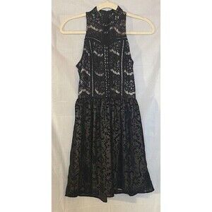 Exhilaration Black and Gold Lined Sleeveless Dress Juniors Size XS NWT